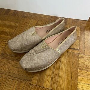 Toms rose gold sparkle shoes 8